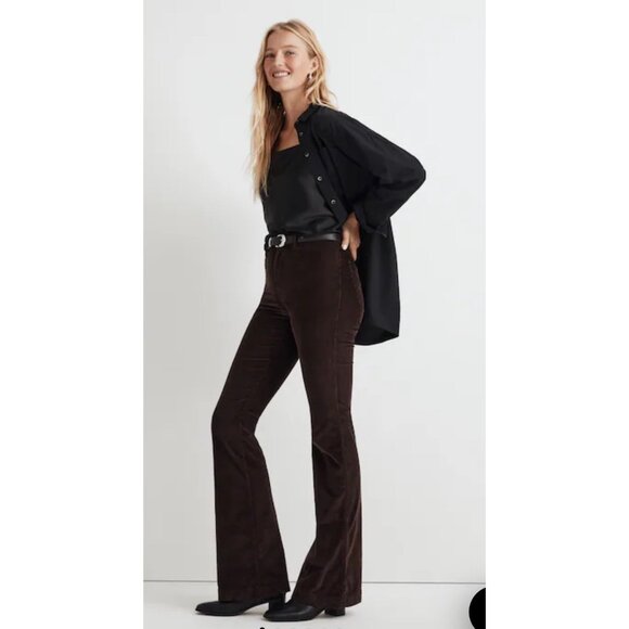 Madewell Perfect Vintage Flare Corduroy Pant Women 30 Brown Western Retro Preppy - Picture 1 of 15